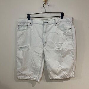 Levi's 502 Taper Fit Jean Shorts Men's Size 42 White Denim Casual Y2K